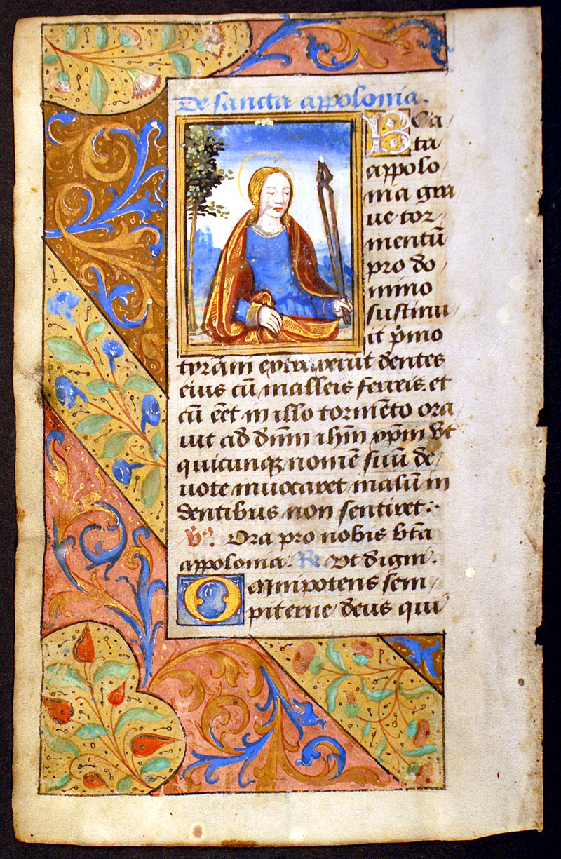 Apollonia & Avia - Master Jean Coene - Book of Hours Leaf