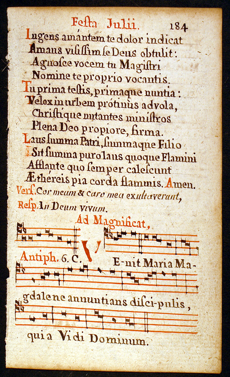 Gregorian Chant - c 1700 France - from small Missal