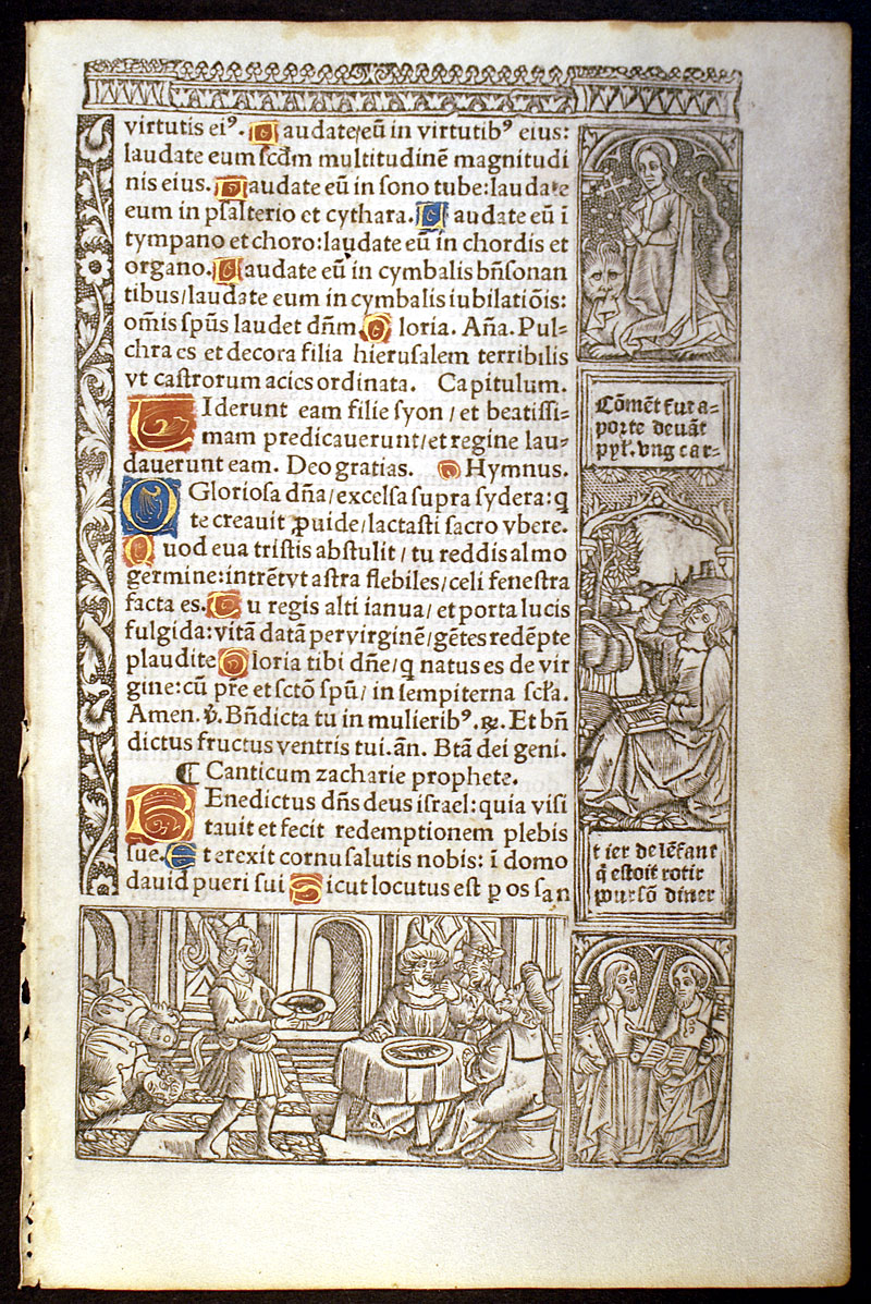 Book of Hours Leaf c 1518 - Canticle of Zachary