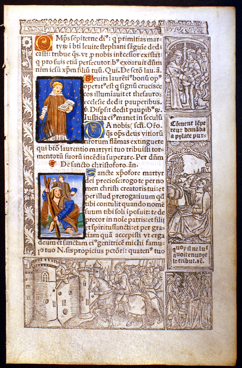 Christopher, Lawrence & Sebastian miniatures - Book Hours Leaf