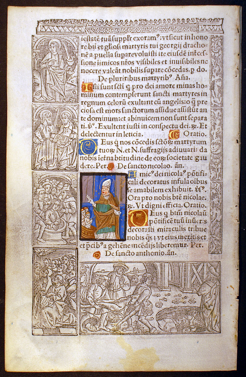 Nicholas - c 1518 Book of Hours Leaf