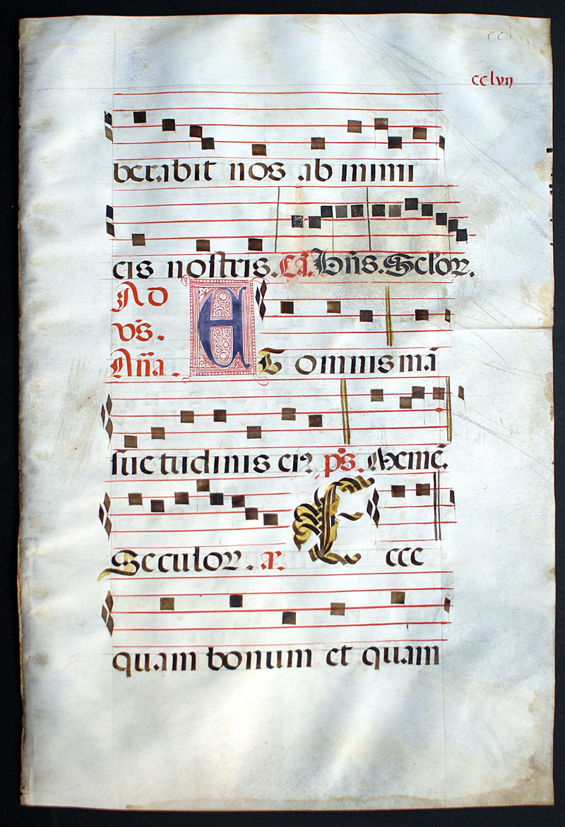 Antiphonal Leaf - Bird on side of initial - c 1525 Spain