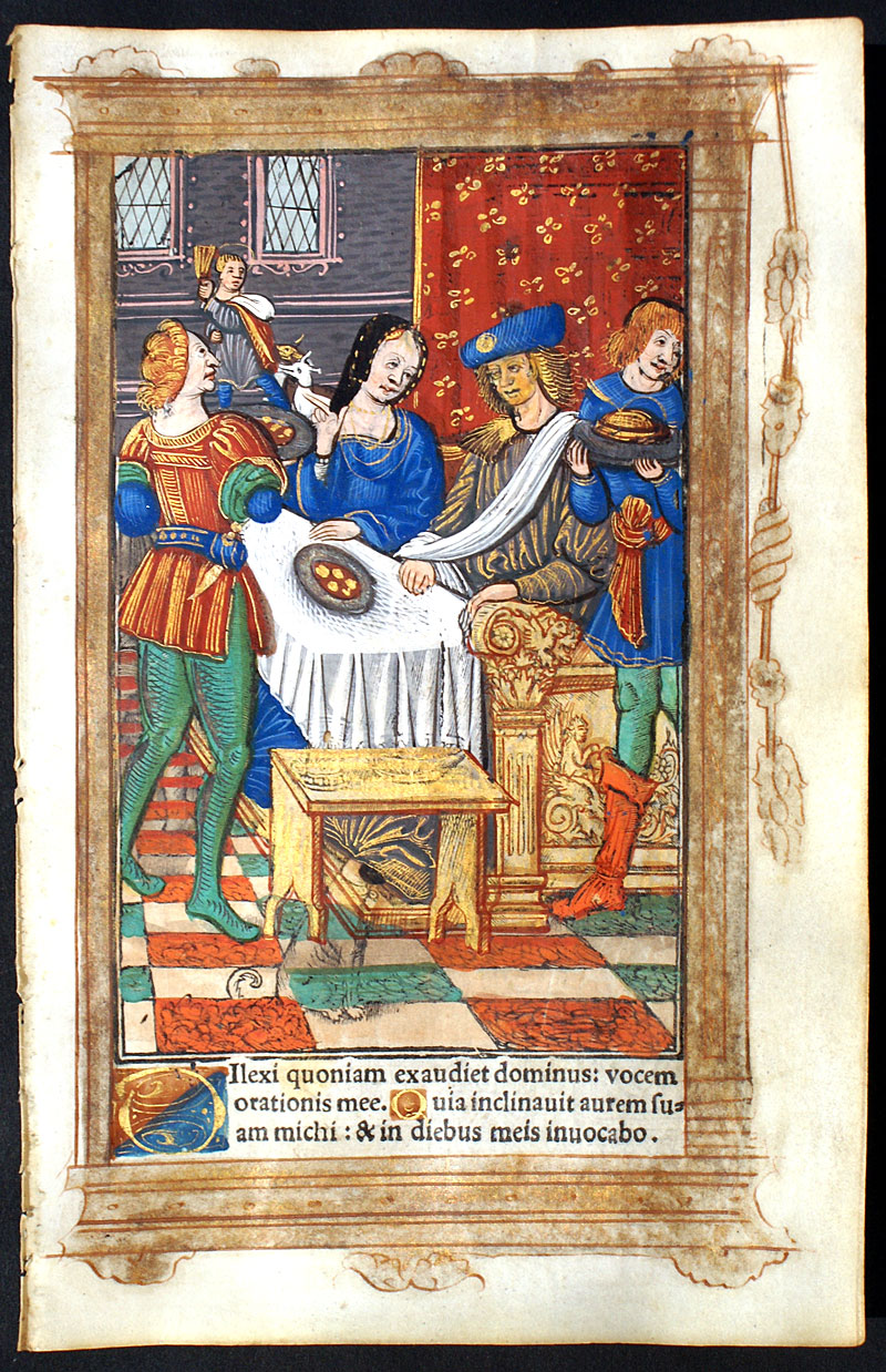 Feast of Dives - c 1518 Book of Hours Leaf