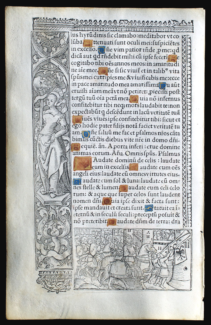 Book of Hours Leaf c 1518 - Praise ye the Lord from the heavens