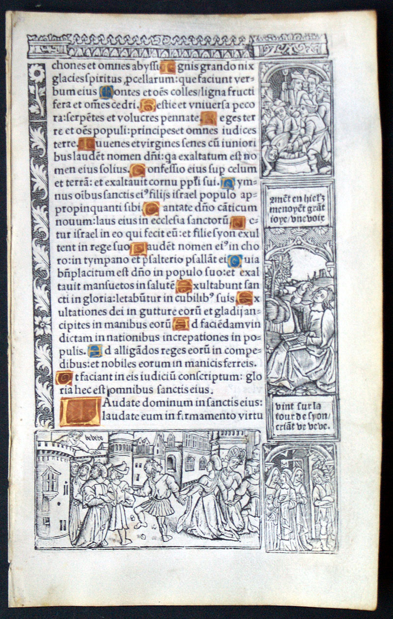 Book of Hours Leaf c 1518 - Canticle of Zachary & Psalms