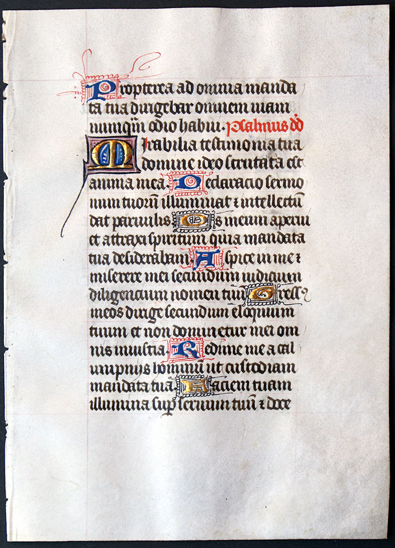 Medieval Book of Hours Leaf c 1450 - For the English Market