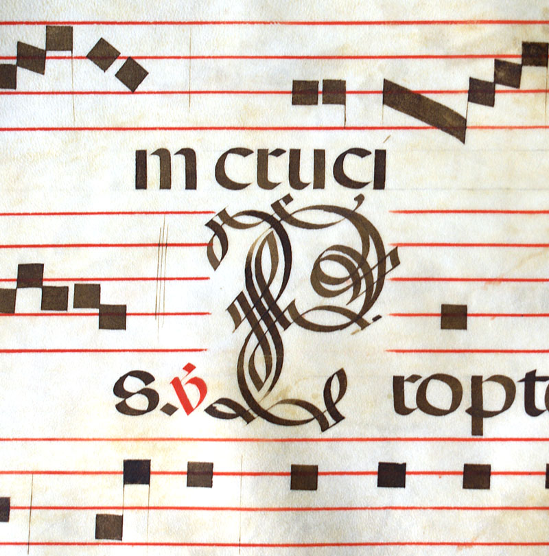 Antiphonal Leaf c 1612 - Gregorian Chant Exultation of Cross