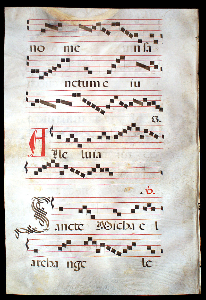 Antiphonal Leaf - c 1612 - Feast of Michael the Archangel