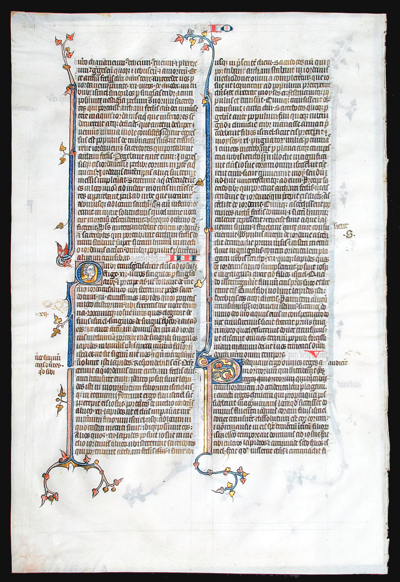 c 1275-1300 - Exceptional folio Bible leaf - Joshua