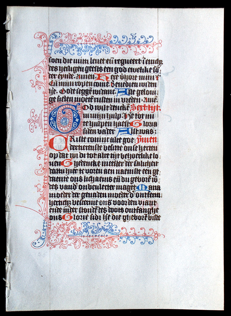 A Book of Hours Leaf - c 1475 - Delft - Block Group Design