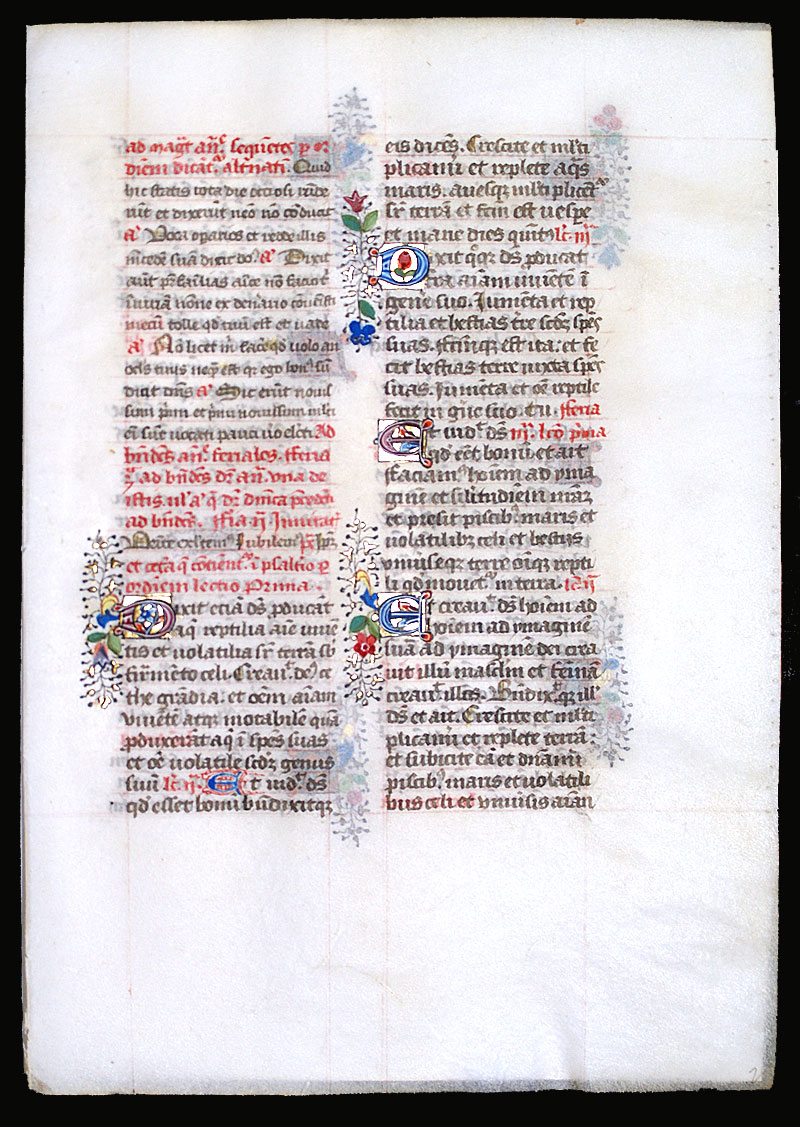 Breviary Leaf c 1475 - Genesis - Creation of Man