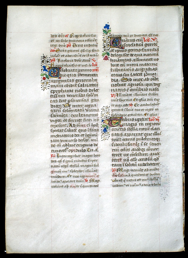 c 1475 Breviary Leaf - Isaiah, & Homily by Leo the Great