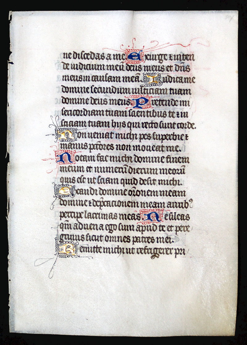 Book of Hours Leaf c 1450 for English Market - Sarum Use