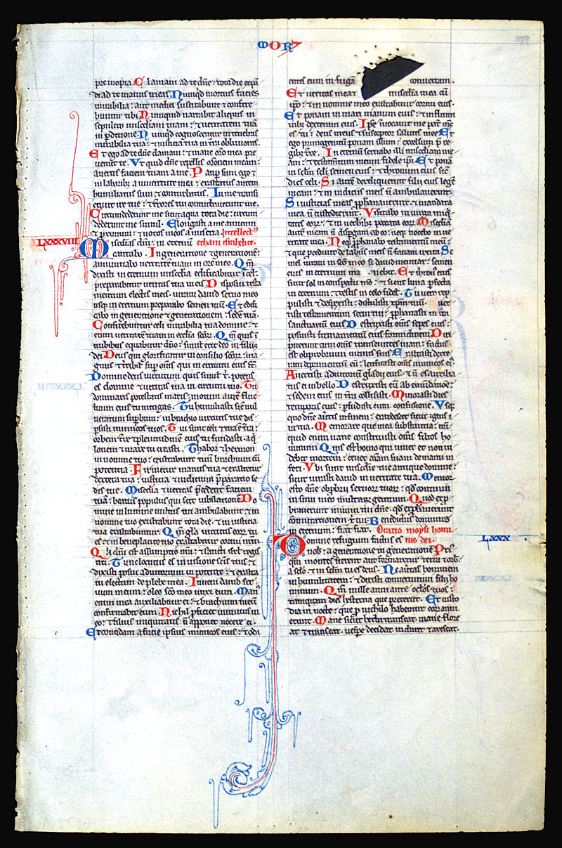 A Bible Leaf c 1220 - Vienna Moralized Bible Workshop - Psalms