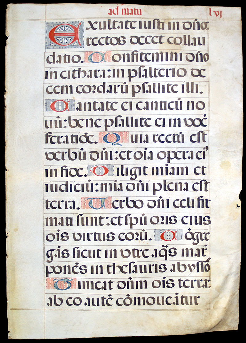 Choir Psalter Leaf - c 1520 