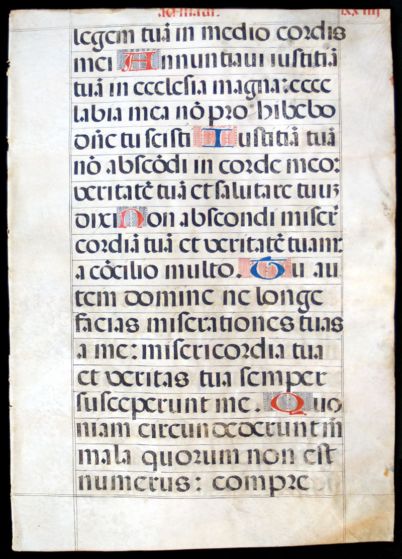 Choir Psalter Leaf - c 1520 - Psalms
