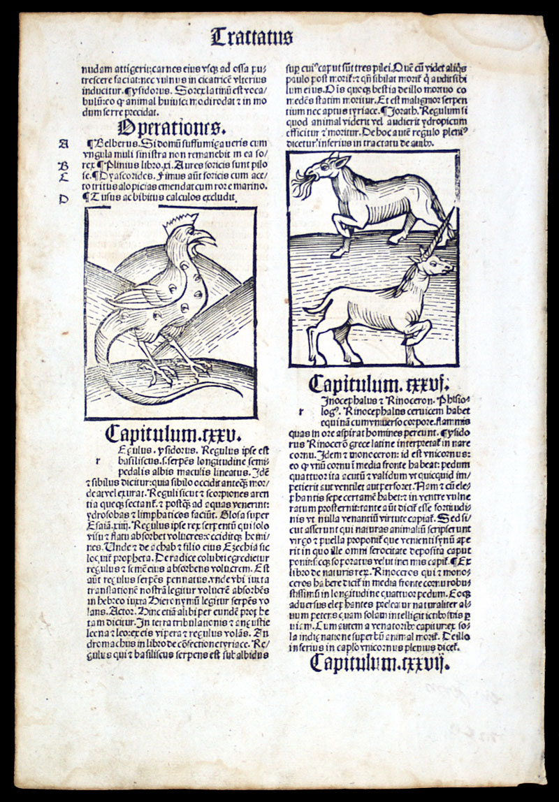 1497 Incunabula leaf with Mythological Creatures