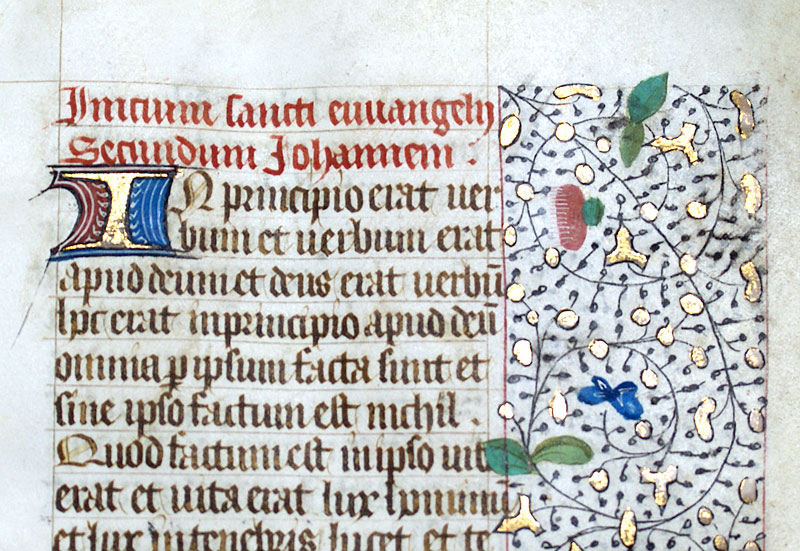 Book of Hours Leaf - John - In the beginning was the Word