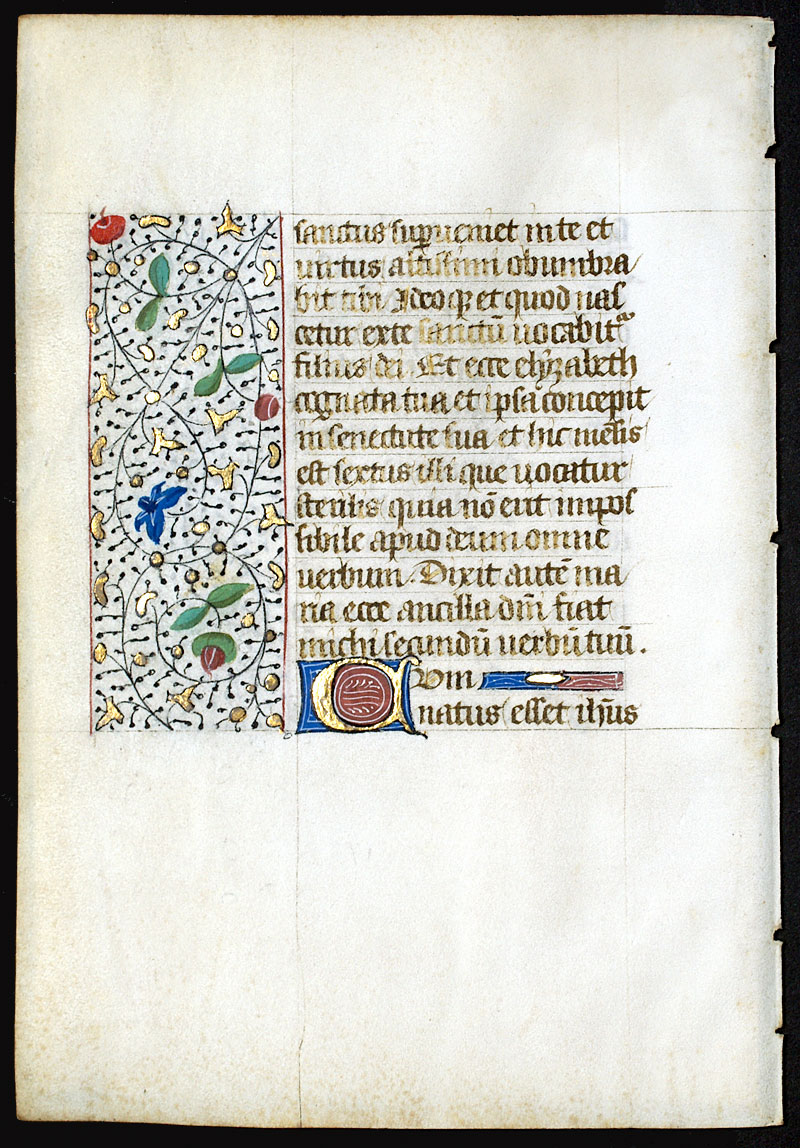 Book of Hours Leaf, c 1450-75 - Luke - The Annunciation