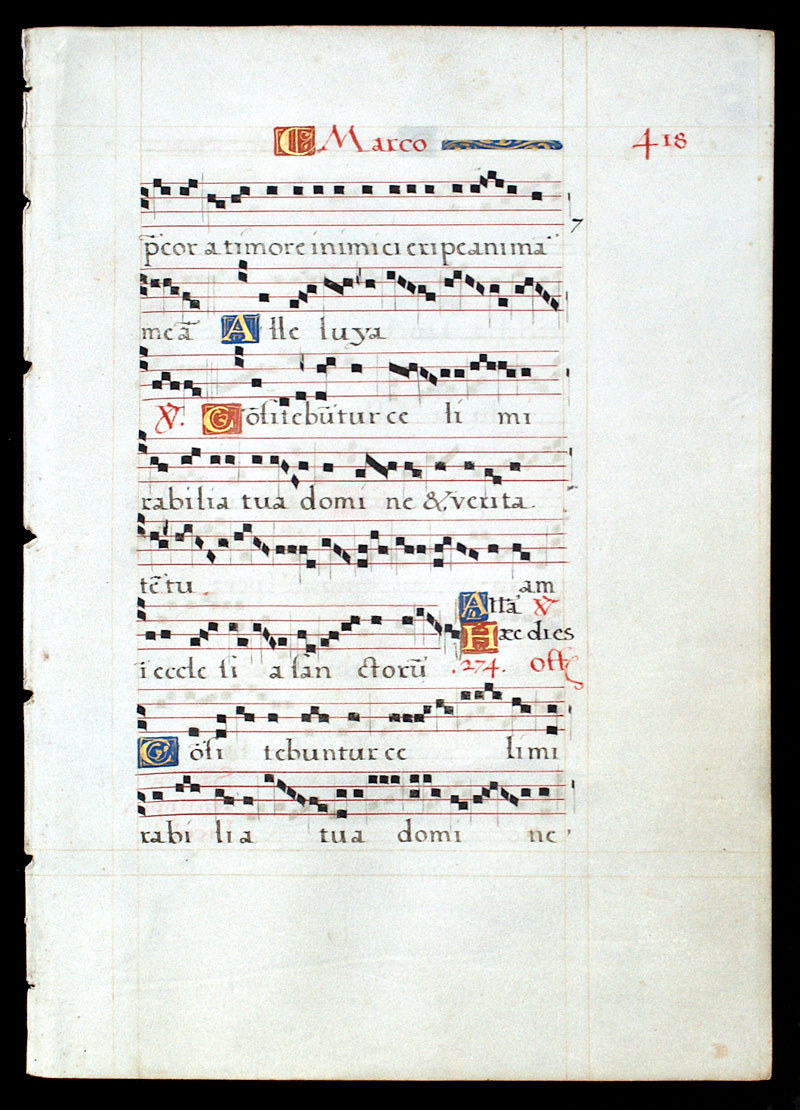 Gradual Music Leaf c 1550 - Psalms