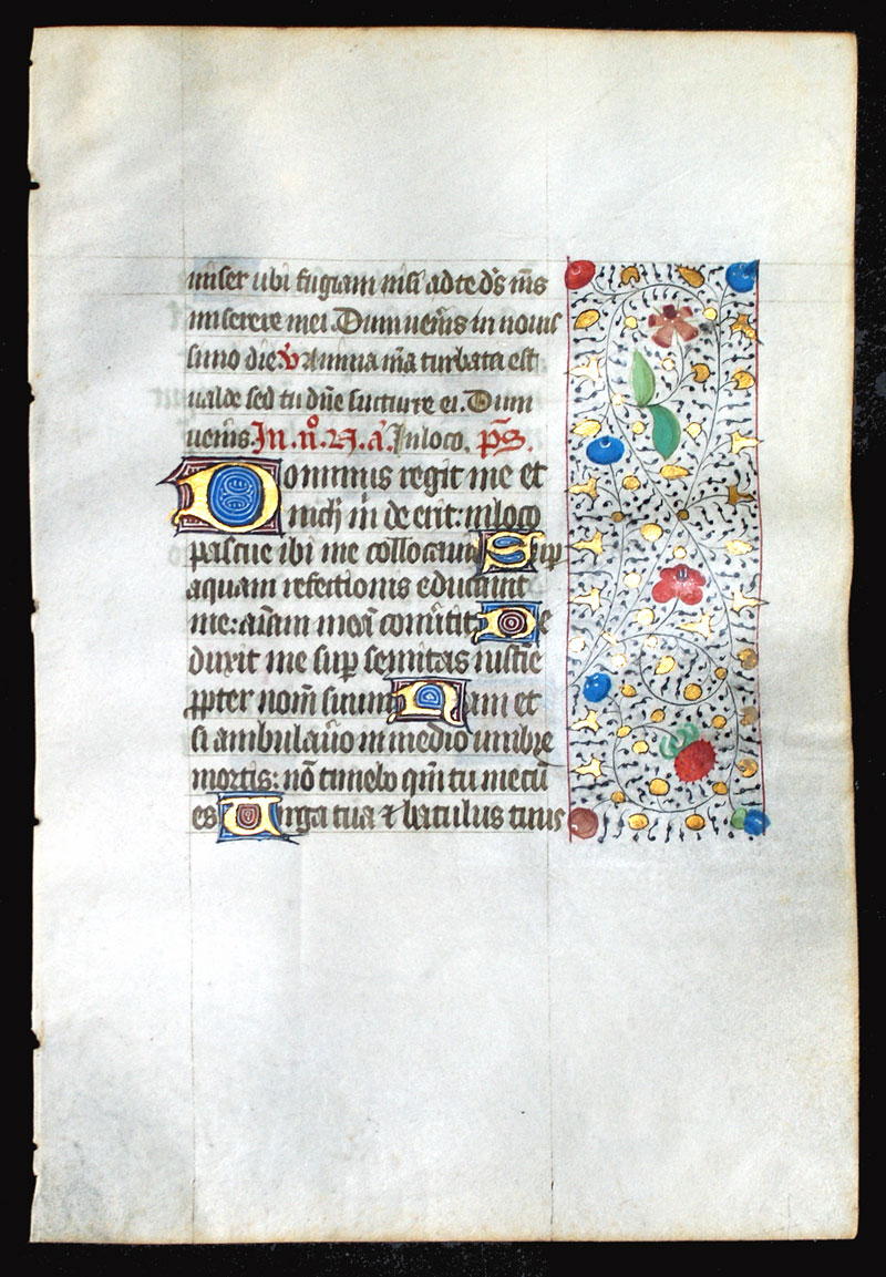 Book of Hours Leaf c 1450-75 - The Lord is my Shepherd