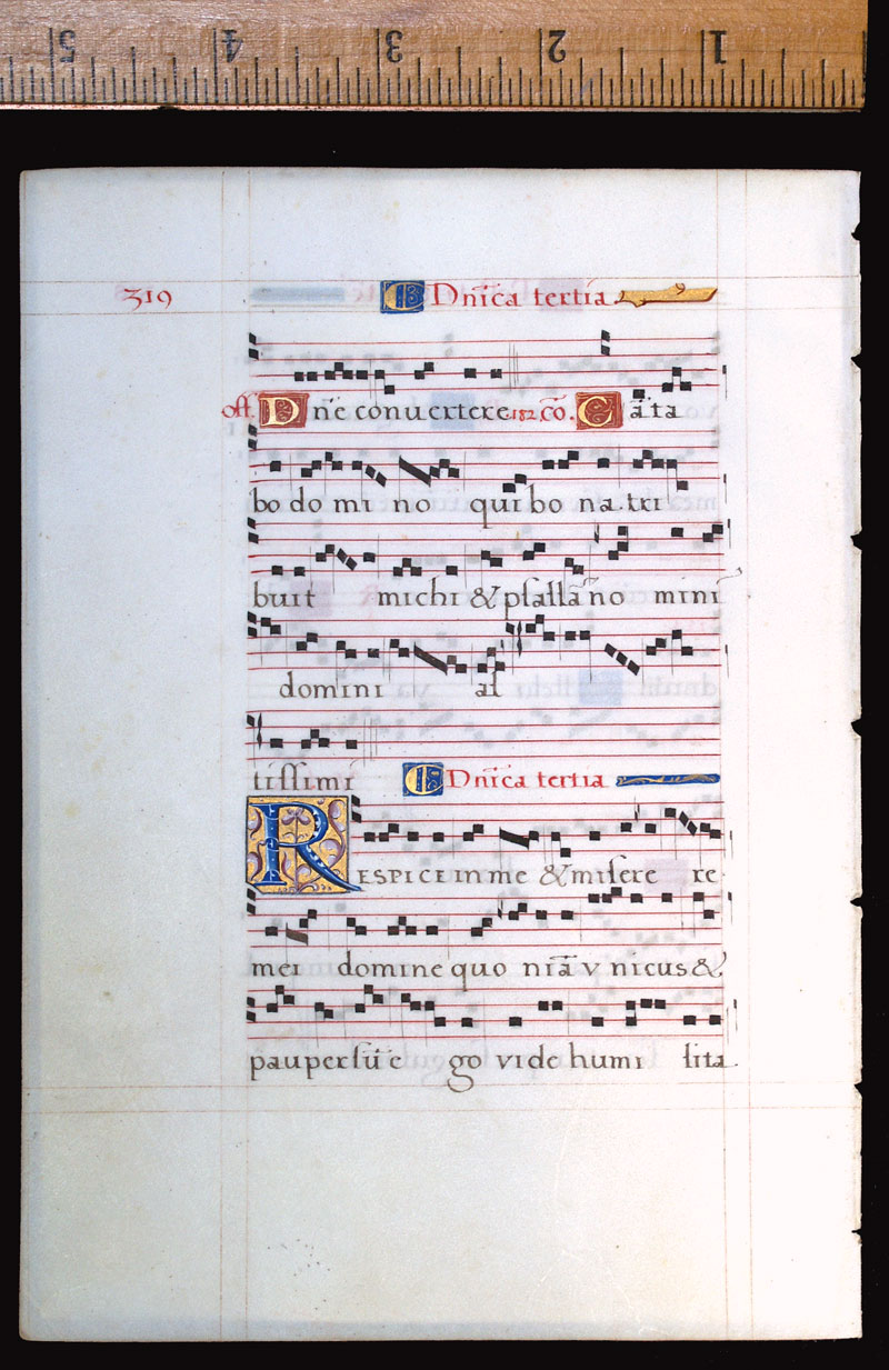 c 1550 Personal Music Leaf - beautiful illuminated initials