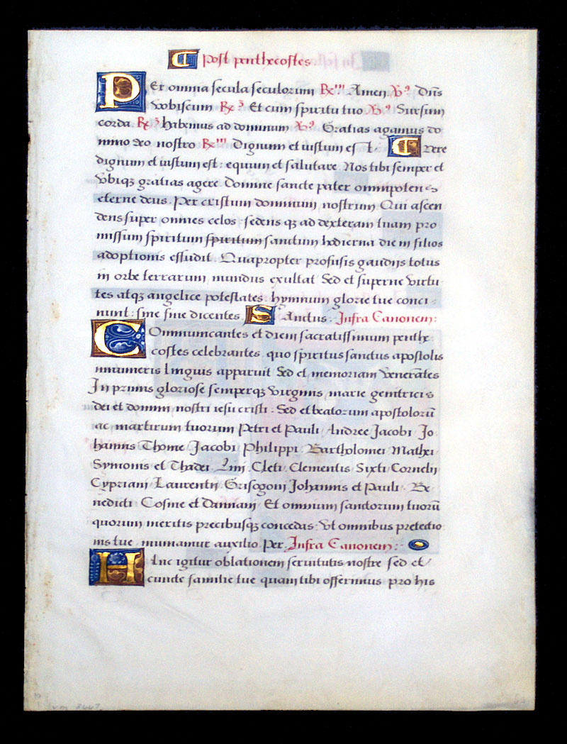 c 1510-20 Missal Leaf - Holy Trinity - Guy de Baudreuil