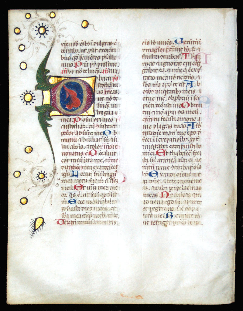 c 1460 Breviary Leaf - Hymn O Light of Light - Italy