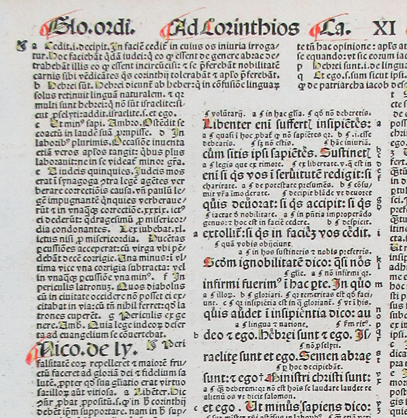 1498 Incunabula Bible Leaf - II Corinthians