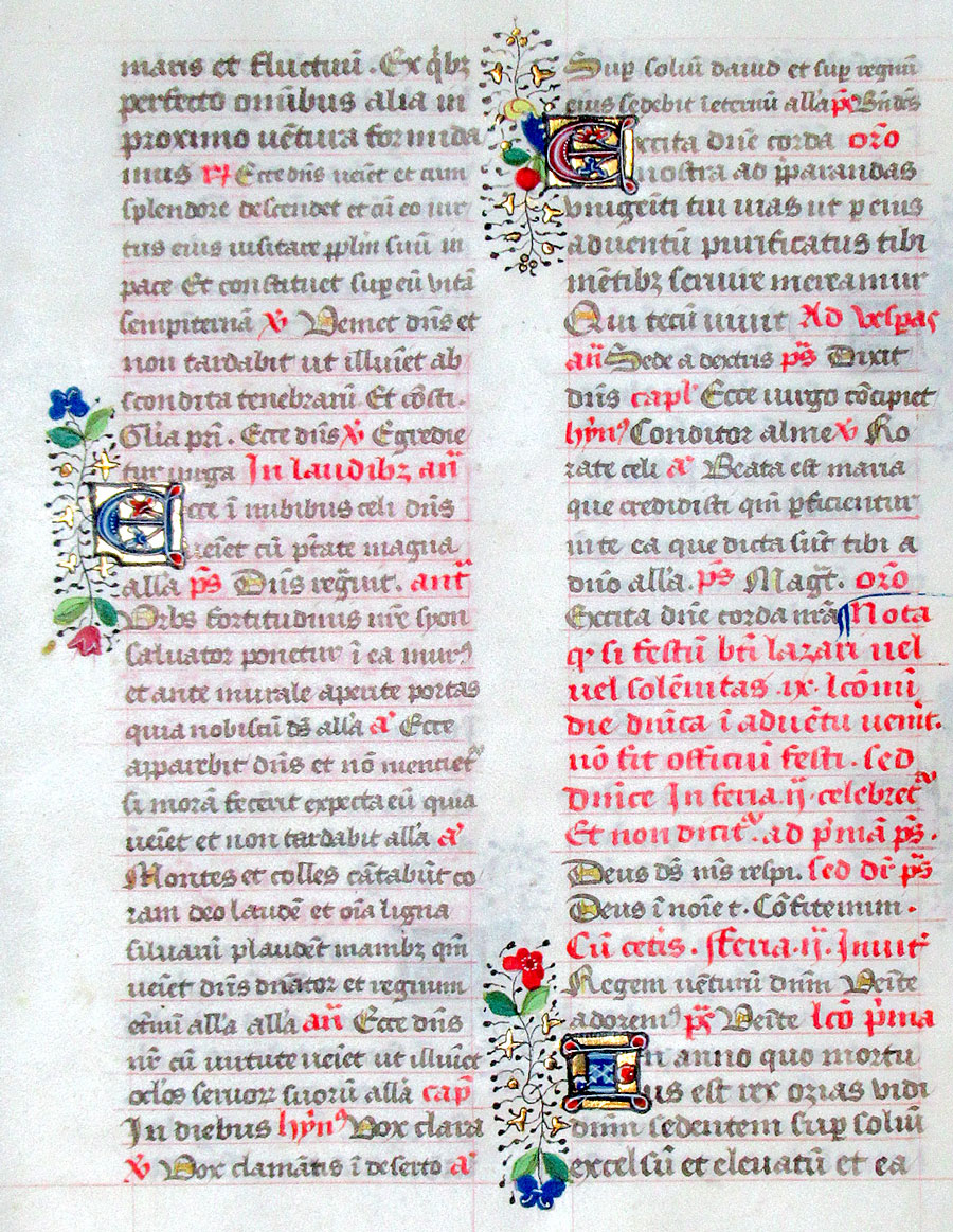 c 1474-5 Breviary Leaf - Use of Autun - Advent Season