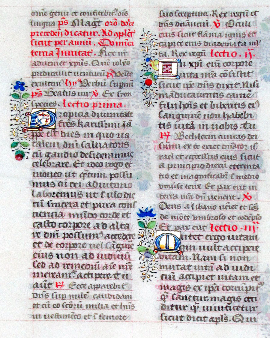 c 1474 Breviary Leaf - France (Use of Autun) Season of Advent