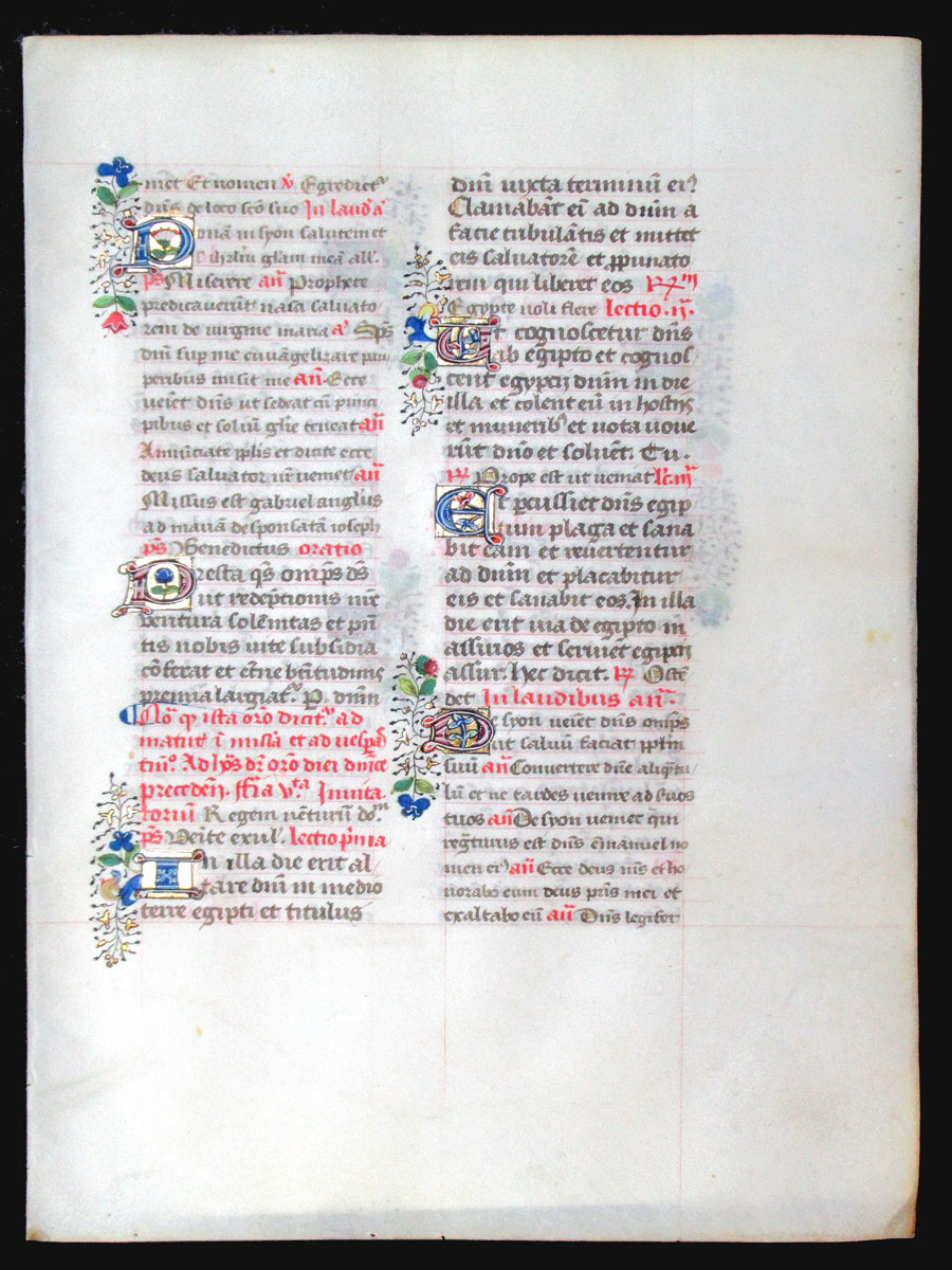 c 1474-5 Breviary Leaf - Use of Autun - Isaiah, St Bede Homily