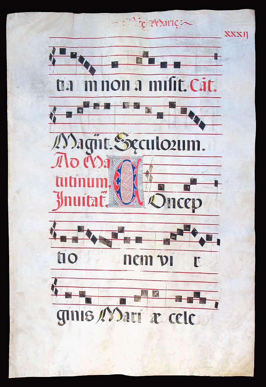 c 1400-40 Gregorian Chant - Elaborate initials