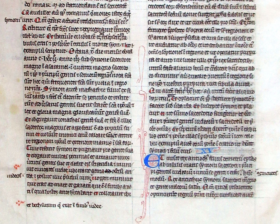 c 1250-75 Bible Leaf - England - I Maccabees