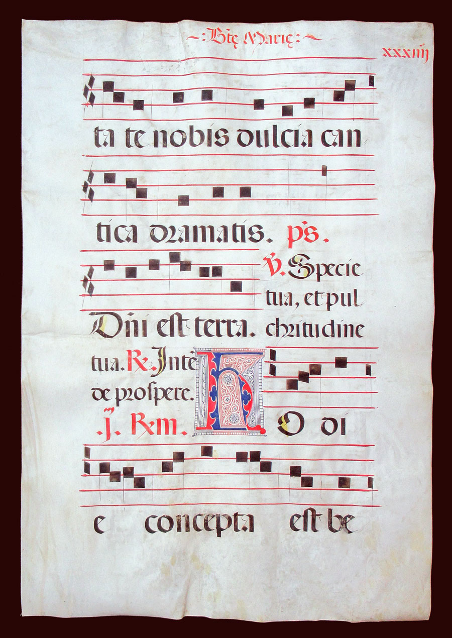 c 1400-40 Gregorian Chant - Elaborate Initial