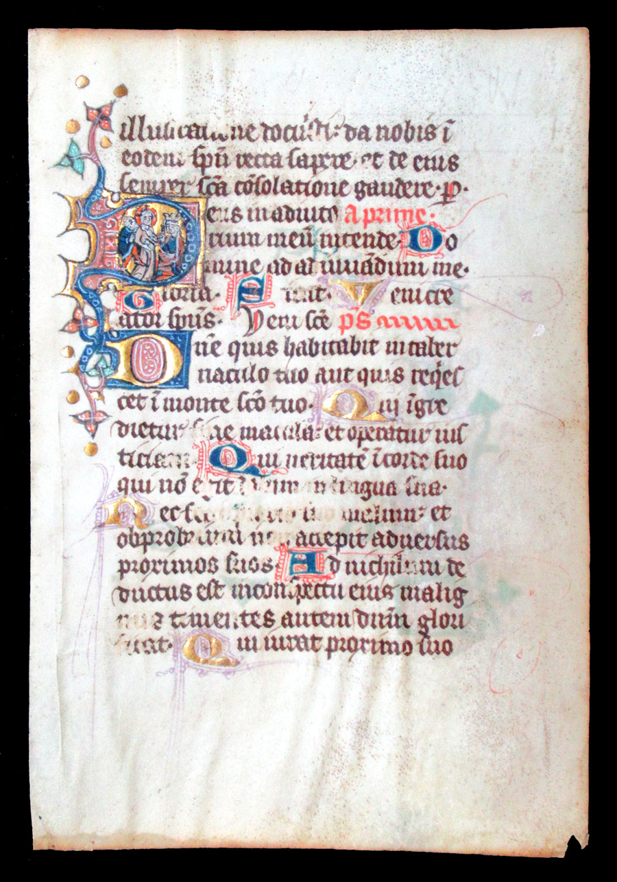 c 1280 Early Psalter/Book of Hours Leaf - Passion of Christ