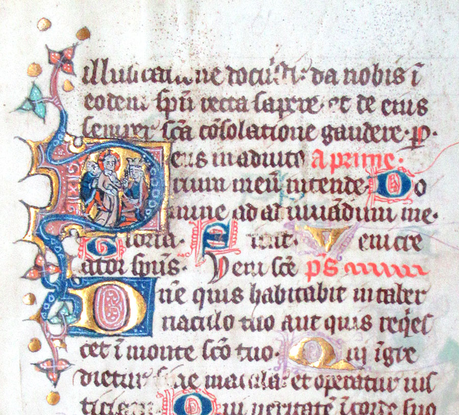 c 1280 Early Psalter/Book of Hours Leaf - Passion of Christ