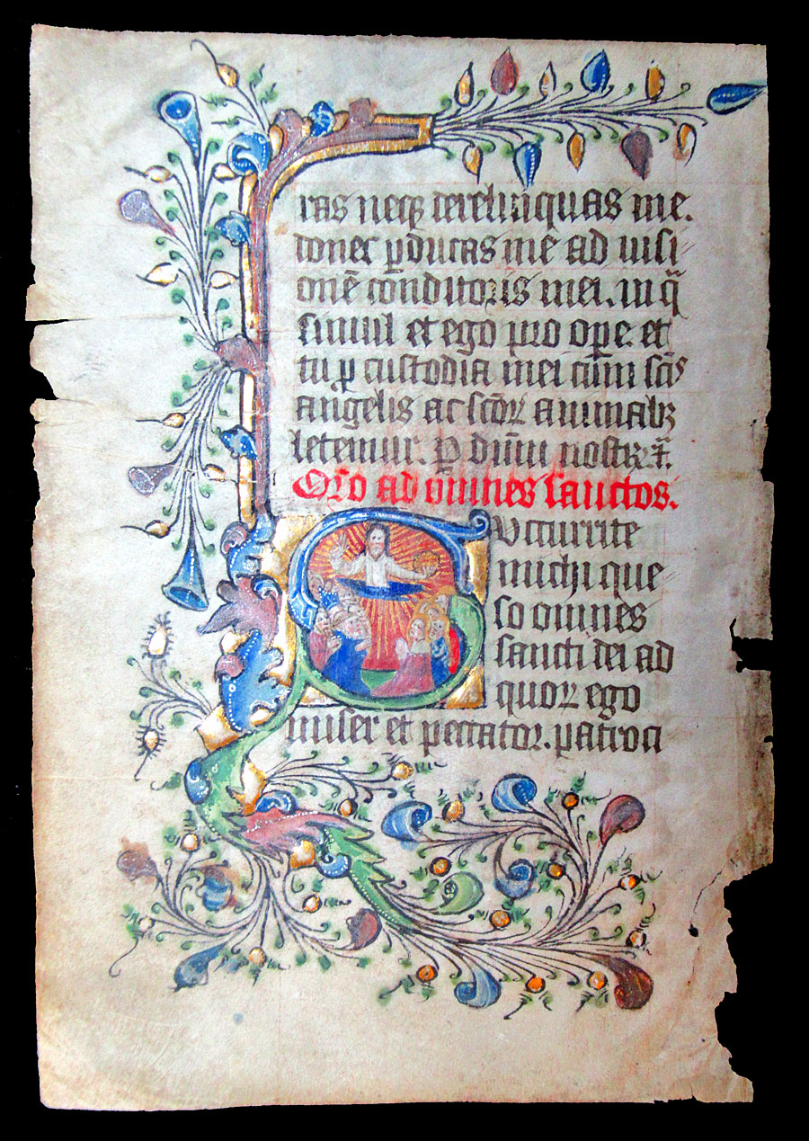 c 1440 Book of Hours Leaf - England (likely Syon Abbey)