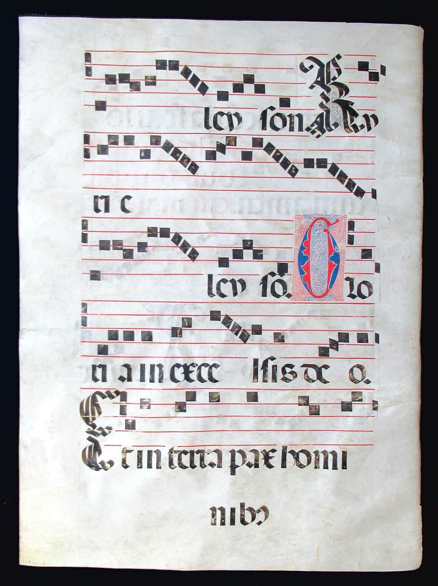 c 1475-1500 Gregorian Chant - Puzzle initials - Kyrie - Gloria