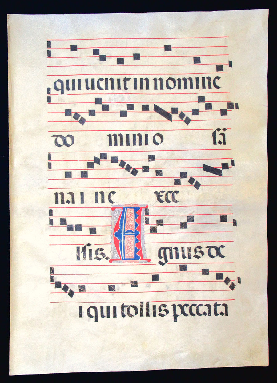 c 1475-1500 Gregorian Chant - Puzzle Initial - Agnus Dei