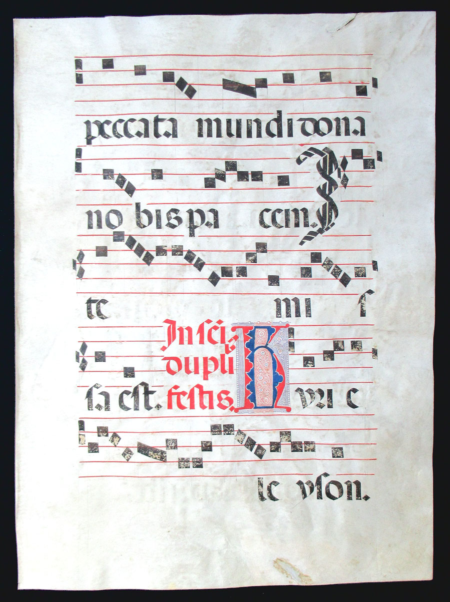 c 1475-1500 Gregorian Chant - Puzzle Initial - Kyrie