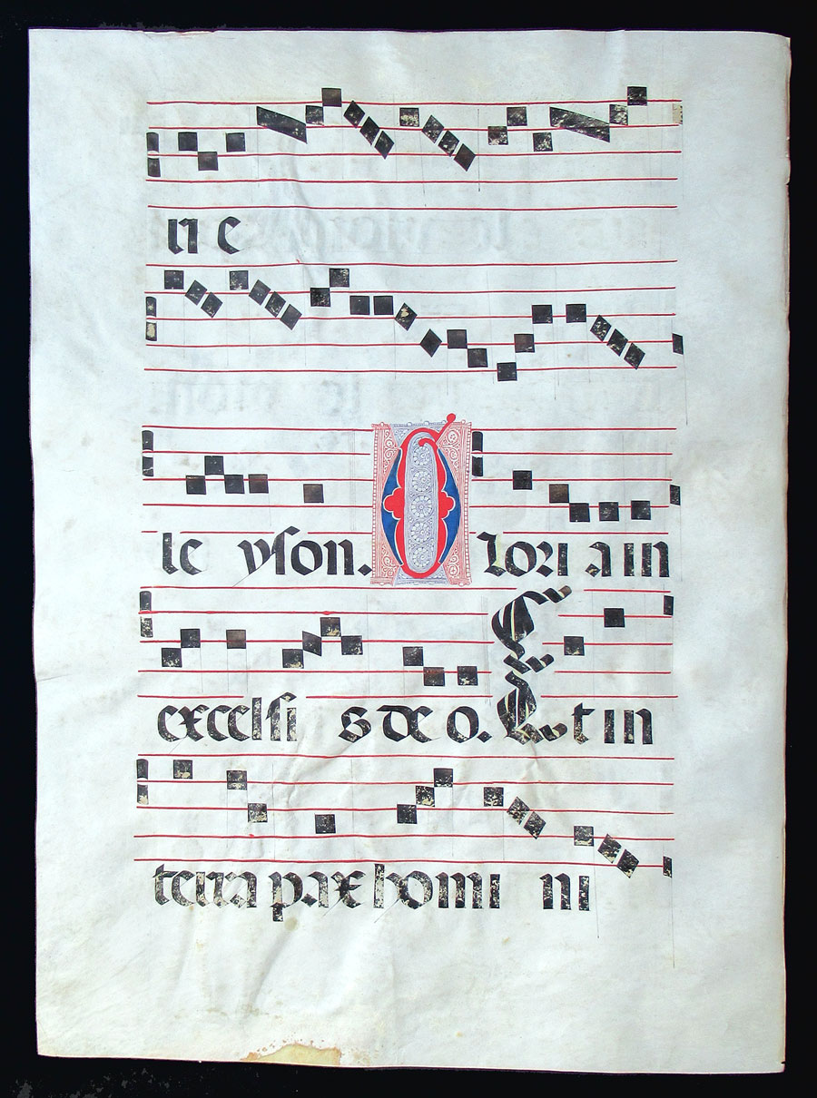 c 1475-1500 Gregorian Chant - Puzzle Initial - Kyrie - Gloria