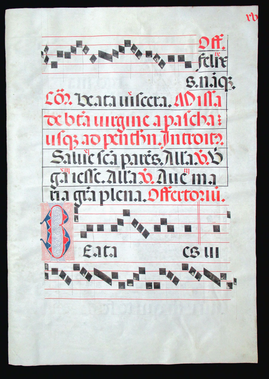 c 1475-1500 Gregorian Chant - Spain - Puzzle Initial