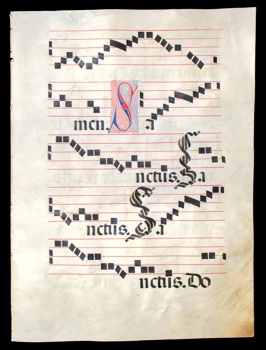 c 1475-1500 Gregorian Chant - Puzzle Initial - Sanctus