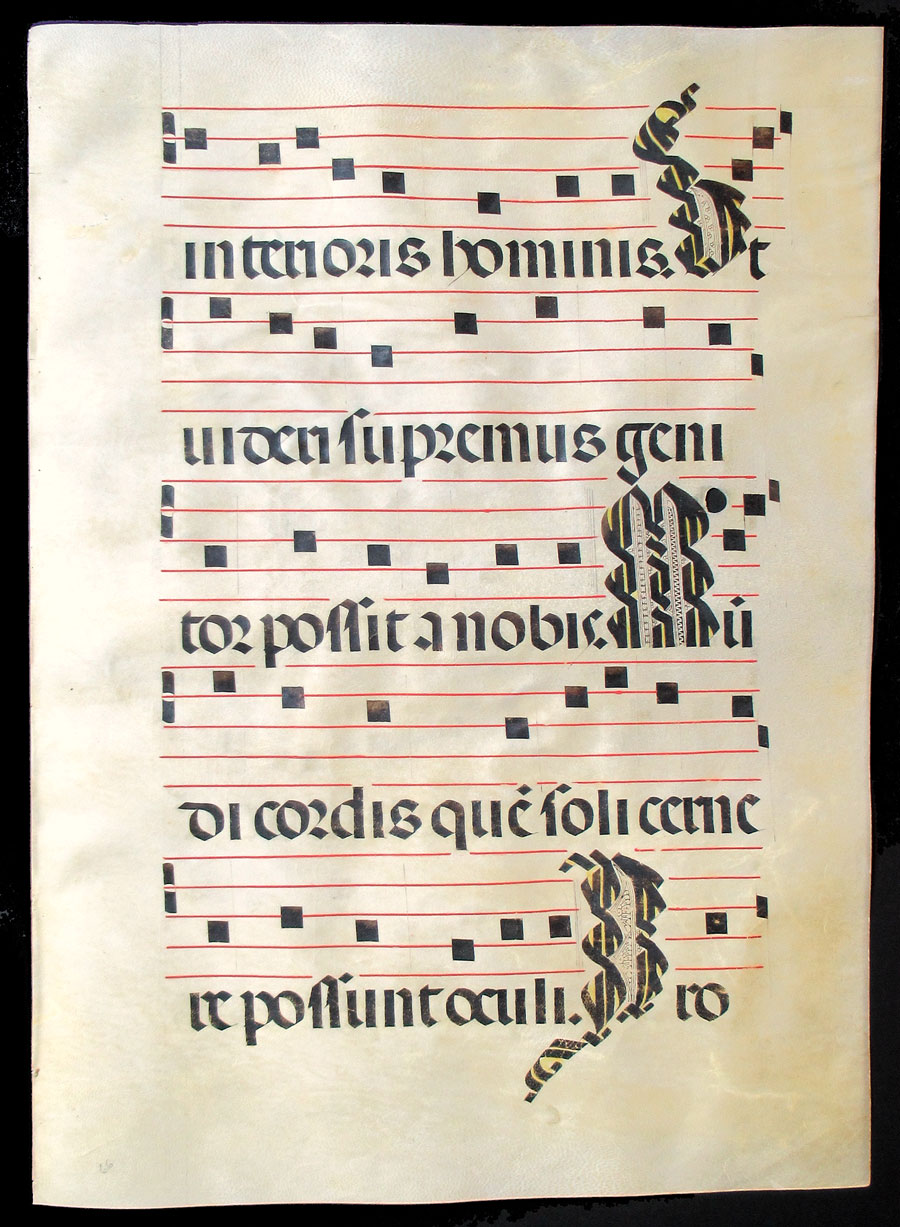 c 1475-1500 Gregorian Chant - Elaborate knot-work initials