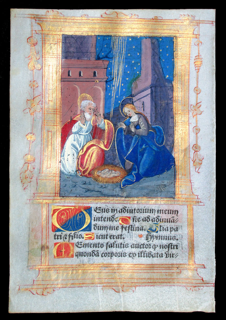 c 1532 Book of Hours Leaf - The Nativity