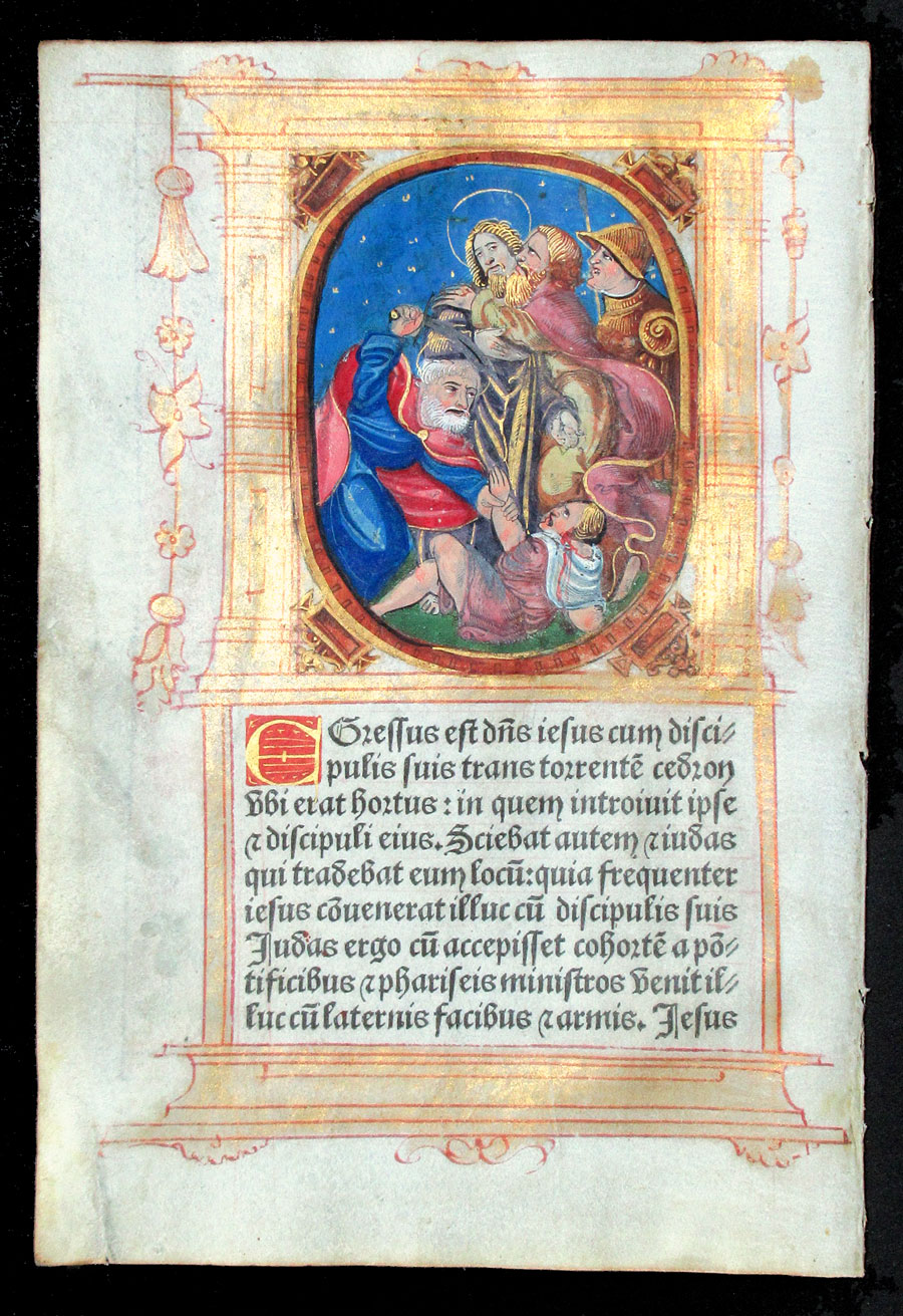 c 1532 Book of Hours Leaf - Garden of Gethsemane