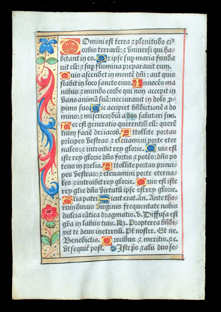 c 1532 Book of Hours Leaf - Psalms - Beautiful borders