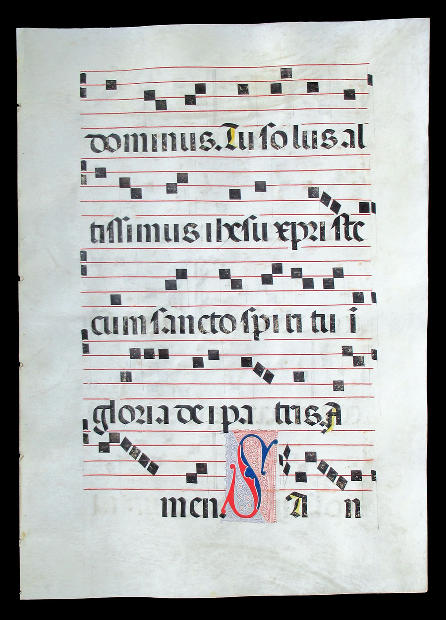 c 1475-1500 Gregorian Chant - Spain - Puzzle Initial