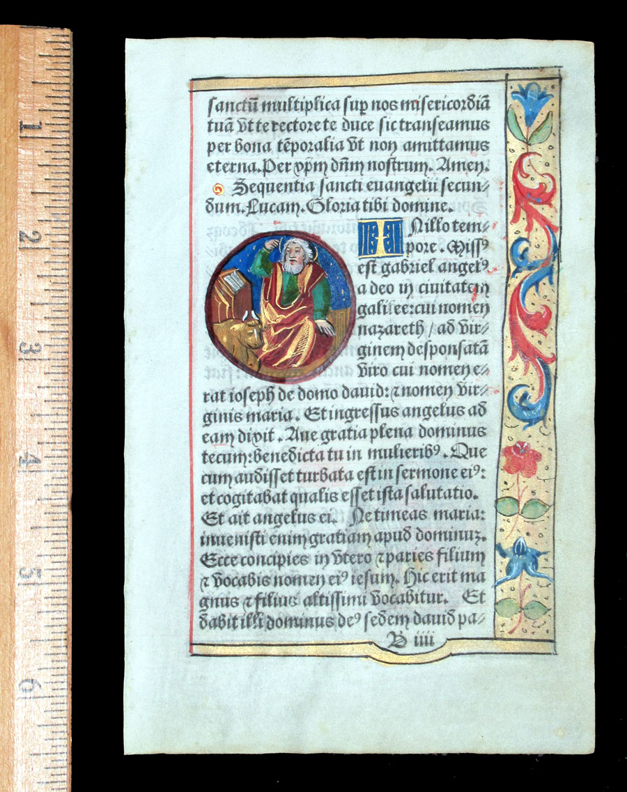 c 1532 Book of Hours Leaf - Luke and Matthew, Annunciation Text